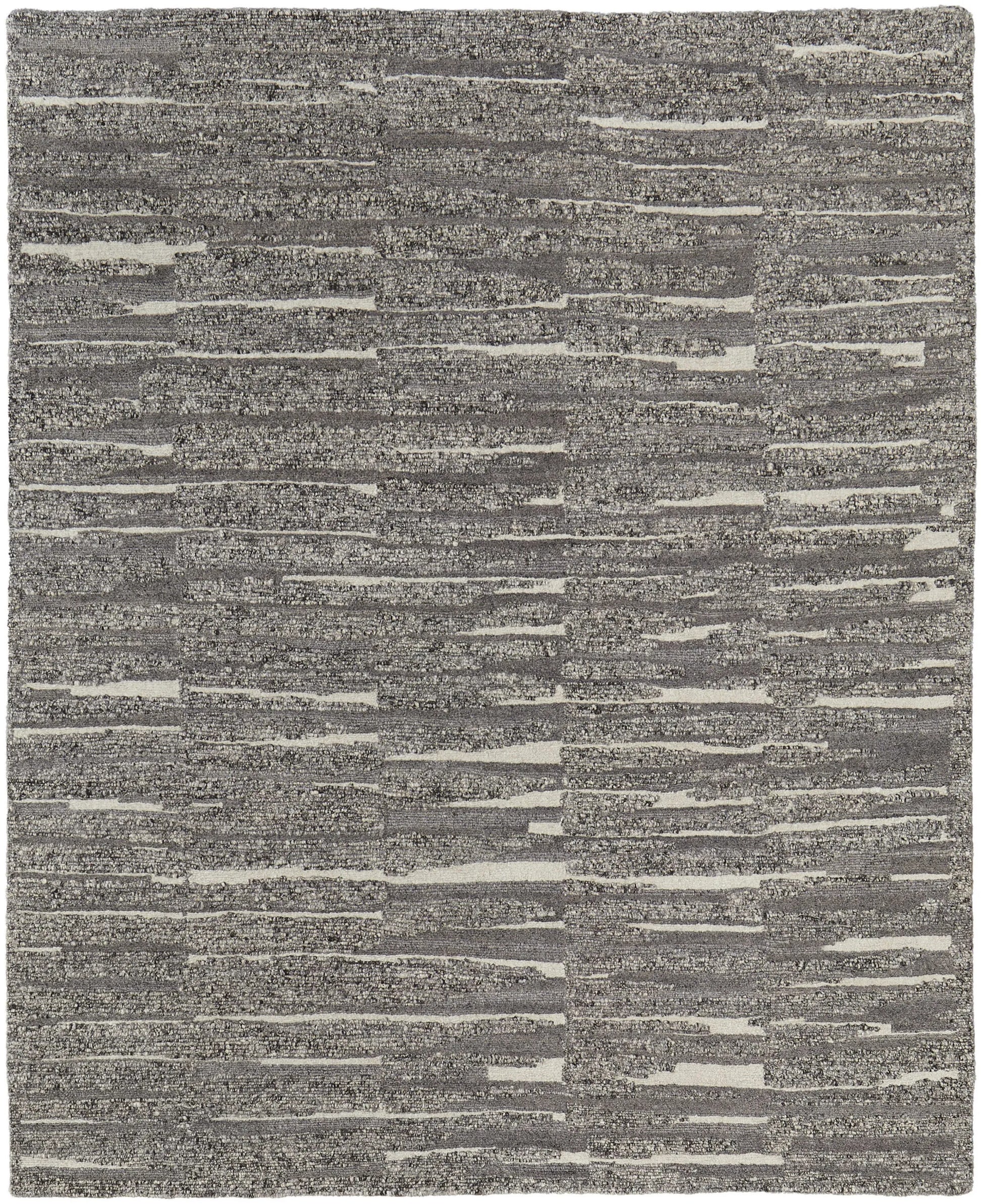8' X 10' Gray Ivory and Taupe Abstract Hand Woven Area Rug