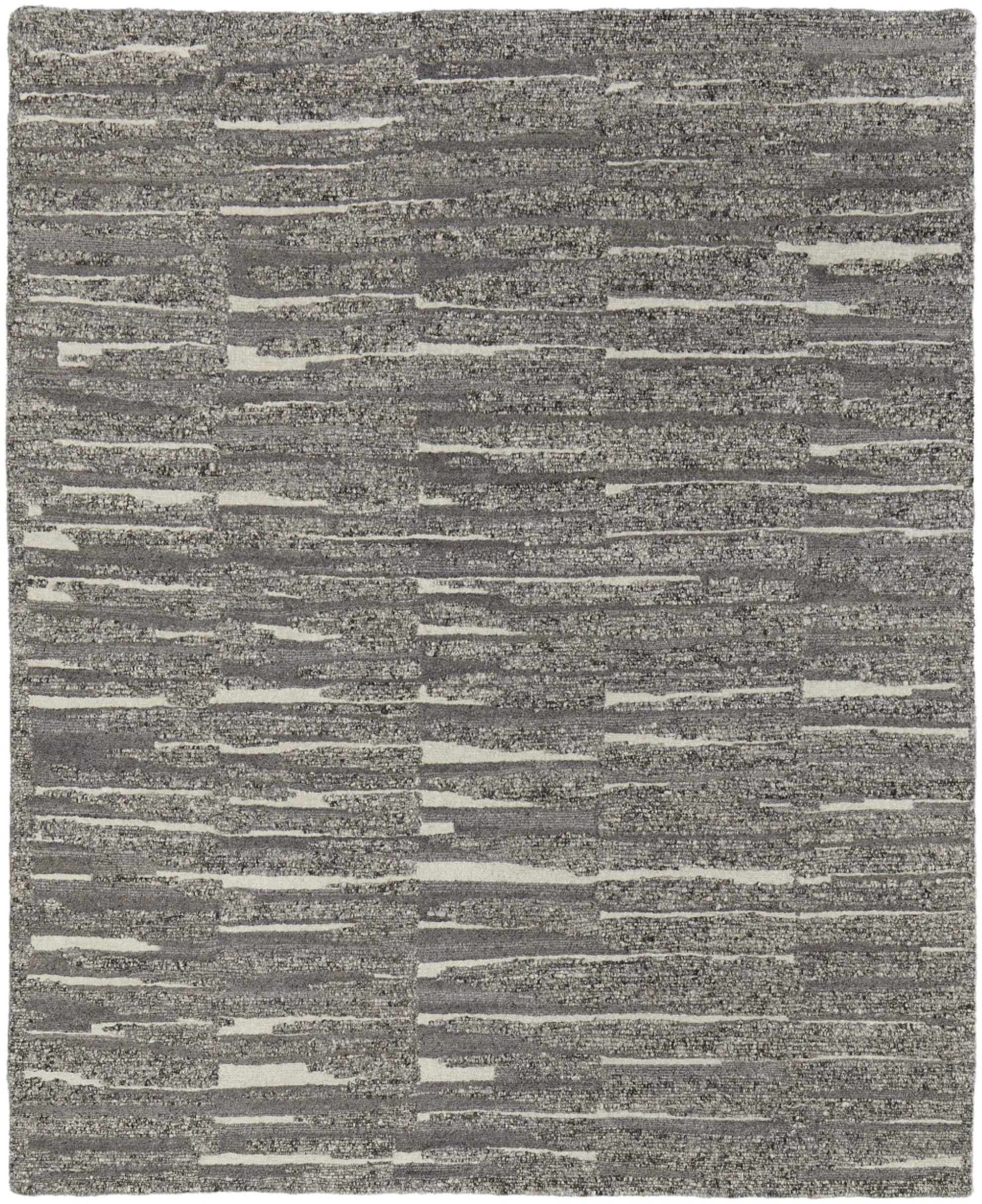 8' X 10' Gray Ivory and Taupe Abstract Hand Woven Area Rug