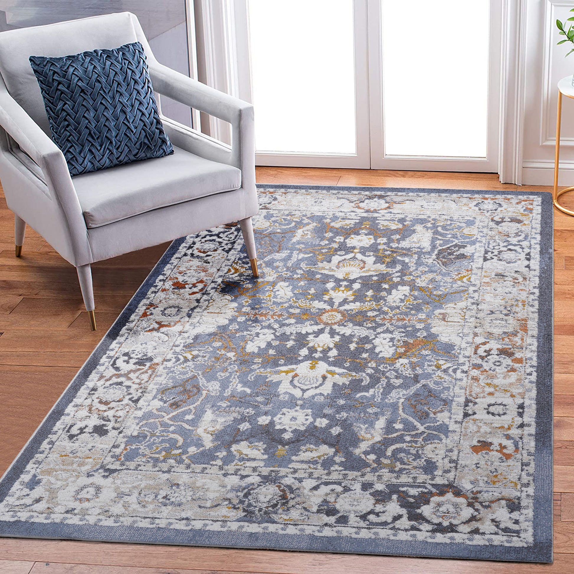 NAAR PAYAS Collection 6X9 Blue / Traditional Area Rug