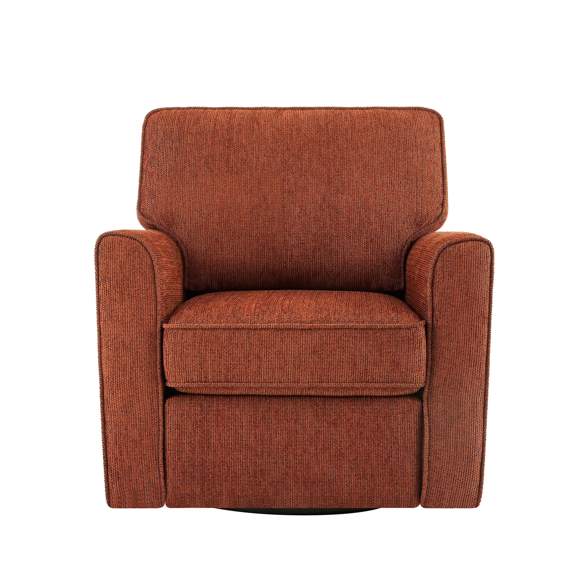 360° Swivel Chair Accent Barrel Armchair with Side Pockets, Red Chenille, 33.1 x 29.5 x 37.8 inches