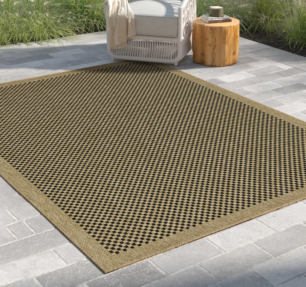 Earth GC_NTL1003 Jute/Black 7 ft. 10 in. x 10 ft. 3 in. Indoor/Outdoor Area Rug