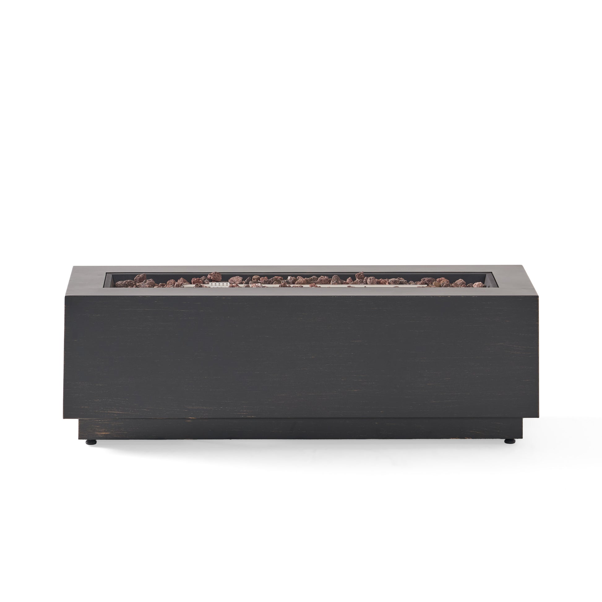 Modern Dark Grey 40' Outdoor Iron Propane Fire Pit, 50,000 BTU, Sleek Design