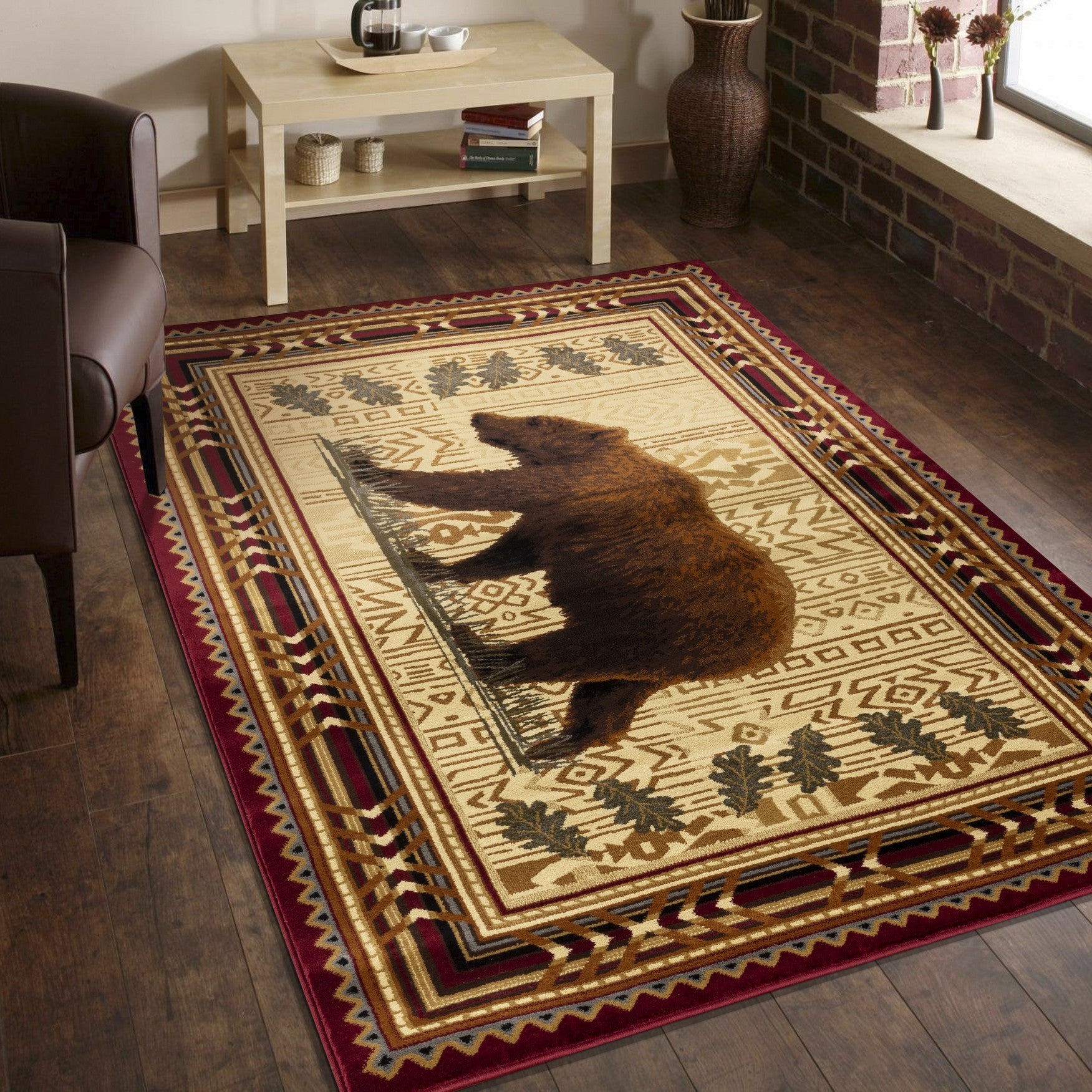 Nature's Nest GC_CBL3007 Multi 5 ft. 3 in. x 7 ft. 3 in. Lodge Area Rug